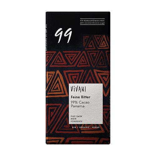 Vivani 99% Mørk Økologisk Chokolade - 80 Gram