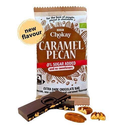 Chokay Bar Extra Dark Karamel Pecan 70g - Økologisk Nydelse