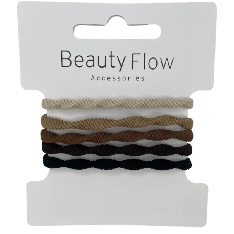 Beauty Flow Natur Vibe Hårelastikker - 5 Stk.