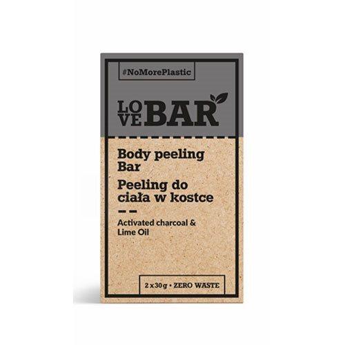 Lovebar Krops Peeling Bar med Kul & Limeolie - 60 g