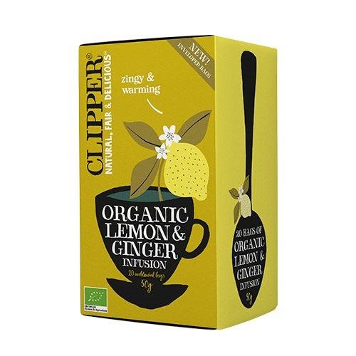 Økologisk Citron Ingefær Te fra Clipper - 20 Breve