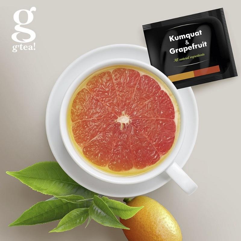 G Tea Gourmet Sort Te med Kumquat og Grapefrugt