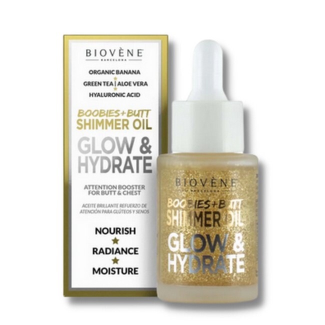 Biovene   Glow   Hydrate Shimmer Oil For Boobies   Butt   30 Ml