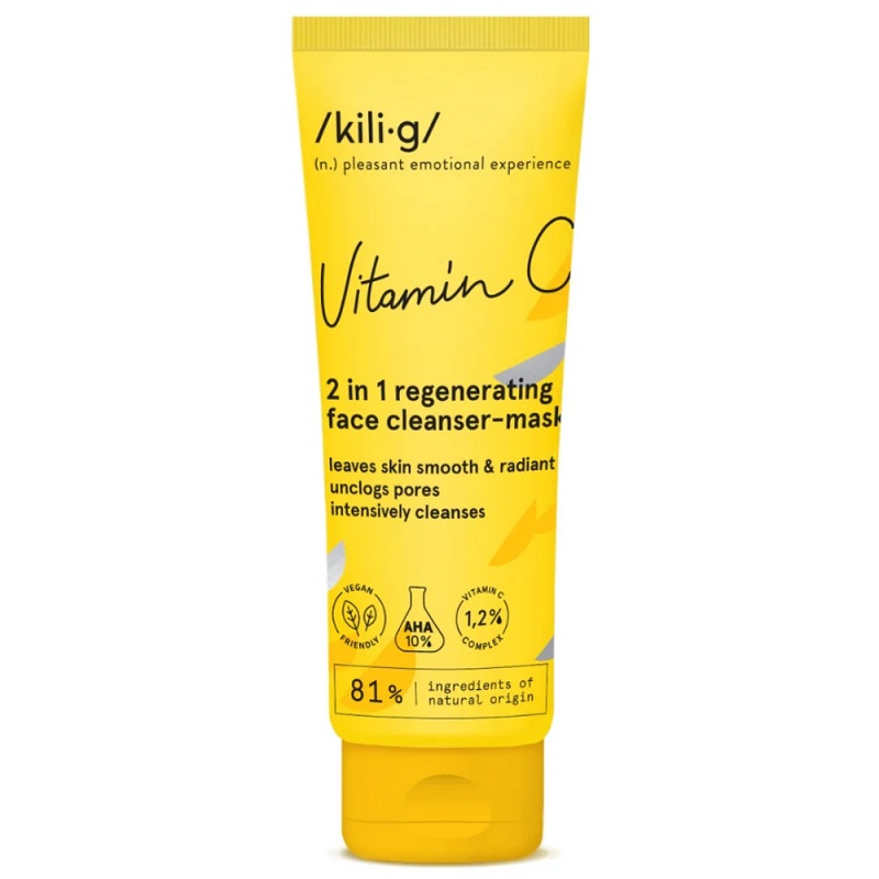 Kili X2219 G    Vitamin C   Regenerating 2 In 1 Regenerating Face Cleanser Mask   Glowing