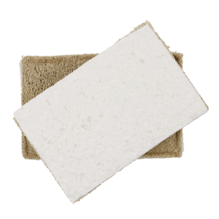 Meraki Opvaskesvamp  Reseda  Natural  2stk  L: 11 Cm  W: 7 Cm  H: 2 Cm