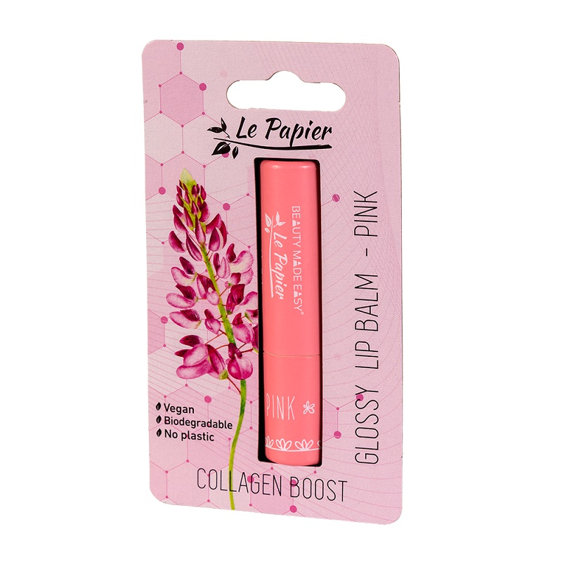 Le Papier   Collagen Boost   Glossy Lip Balm   Pink